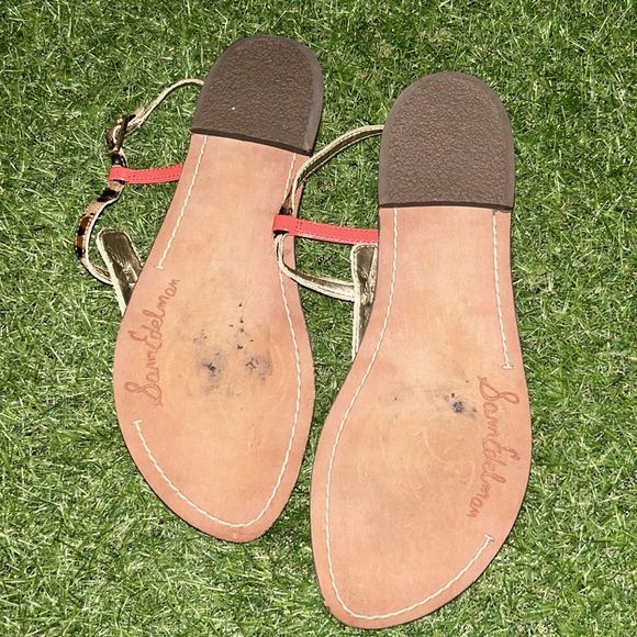 Sam Edelman Gigi Leopard/Snake T-Strap Toe Post Sandals Women's sz 8 - Picture 5 of 5